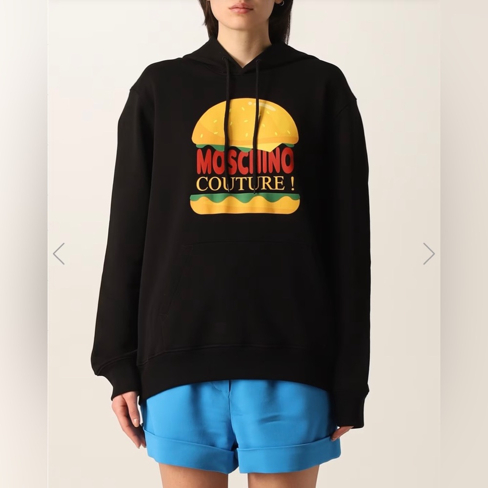 Moschino Couture Hamburger black sweatshirt/hoodie. Size 4